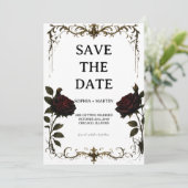 エレガントなゴシックウェディング Save The Date 招待状 (スタンド正面)