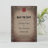 エレガントなゴシックスタイルのウェディング・セーブ・ザ・デート招待状 招待状 (スタンド正面)