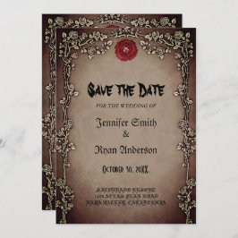 エレガントなゴシックスタイルのウェディング・セーブ・ザ・デート招待状 招待状