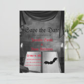 エレガントなゴシックスタイルのウェディング・セーブ・ザ・デート招待状 招待状 (スタンド正面)