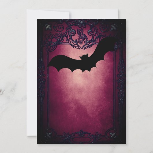 エレガントなゴシックスタイルのウェディング・セーブ・ザ・デート招待状 招待状 (裏面)