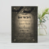 エレガントなゴシックスタイルのウェディング・セーブ・ザ・デート 招待状 (スタンド正面)
