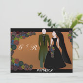 エレガントなゴシックスタイルの結婚式招待状 招待状 (スタンド正面)