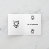 エレガントなゴシックビクトリアンハートの青い世界こんにちは カード (内部)