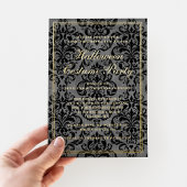 エレガントなゴシック ハロウィン コスチューム パーティー 箔招待状