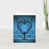 エレガントなゴシック ヴィクトリアン ハート(青)Hello カード (裏面)