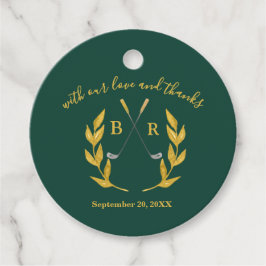 エレガントなゴルフをテーマにしたカスタムウェディングにお礼 フェイバータグ