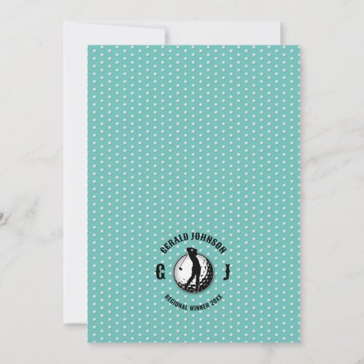 エレガントなゴルフをテーマにしたデザイン 招待状 (裏面)