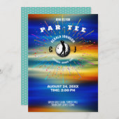 エレガントなゴルフをテーマにしたデザイン 招待状 (正面/裏面)