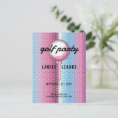 エレガントなゴルフパーティーのデザイン インビテーションポストカード (スタンド正面)