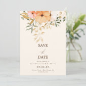 エレガントなゴールデンオータムの花 Save The Date 招待状 (スタンド正面)