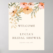 エレガントなゴールデンオータムフラワーブライダルシャワーのご案内 ポスター (正面)