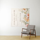 エレガントなゴールデンオータムフラワーブライダルシャワーの歓迎 タペストリー (インサイチュ(横))