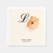 エレガントなゴールデンオータムフラワーブライダルシャワー スタンダードカクテルナプキン (正面)