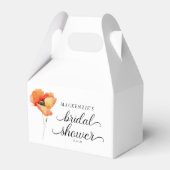 エレガントなゴールデンポピー ブライダルシャワー フェイバーボックス (裏面サイド)