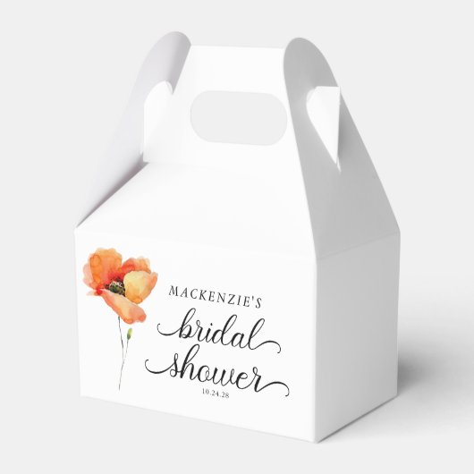 エレガントなゴールデンポピー ブライダルシャワー フェイバーボックス (正面サイド)