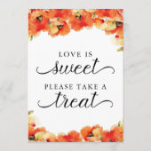 エレガントなゴールデンポピー ラブ イズ スウィート サイン 招待状 (裏面)