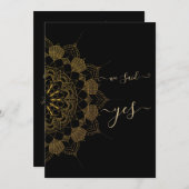 エレガントなゴールデンマンダラ ブラック 招待状 (正面/裏面)