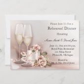 エレガントなゴールドとアイボリーの食事会 招待状 (正面)