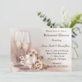 エレガントなゴールドとアイボリーの食事会 招待状 (スタンド正面)