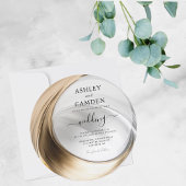 エレガントなゴールドとシルバーのサークルウェディング 招待状