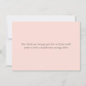 エレガントなゴールドとソフトピンクのグリーン サンキューカード (裏面)