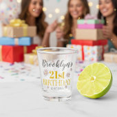 エレガントなゴールドとデイジー 21歳の誕生日パーティー ショットグラス