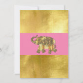 エレガントなゴールドとピンクのインドスタイルのウェディング 招待状 (裏面)