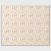 エレガントなゴールドとブッシュのウェディングドレス ブライダルシャワー ラッピングペーパー (フラット)