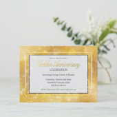 エレガントなゴールドとブラックのゴールド ウェディング アニバーサリー 招待状 (スタンド正面)