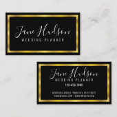 エレガントなゴールドとブラックの名刺 3.5X2.0 名刺 (正面/裏面)