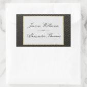 エレガントなゴールドとブラックの結婚式 長方形シール (バッグ)