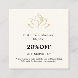 エレガントなゴールドとブラックの美容院 割引カード