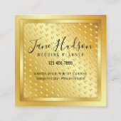 エレガントなゴールドにゴールドのスパークル ミニマル 編集可能 スクエア名刺 (裏面)