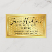 エレガントなゴールドにゴールドのスパークル ミニマル 3.5x2 名刺 (裏面)
