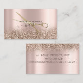 エレガントなゴールドのはさみ ローズゴールド グリッター 名刺 (正面/裏面)
