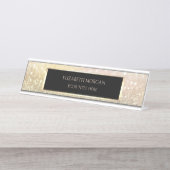 エレガントなゴールドのぼかしフレーム デスクネームプレート (正面)