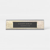 エレガントなゴールドのぼかしフレーム デスクネームプレート (正面)