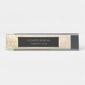 エレガントなゴールドのぼかしフレーム デスクネームプレート (正面)