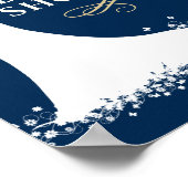 エレガントなゴールドのウェディングドレス ブライダルシャワー ウェルカム ポスター (角)