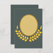 エレガントなゴールドのオーバルフレームのブランク招待カード 招待状 (正面/裏面)