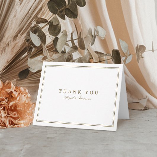 エレガントなゴールドのクラシックなミニマル サンキューカード