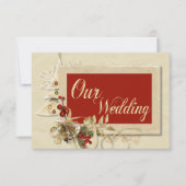 エレガントなゴールドのクリスマスウェディング招待状 招待状 (正面)