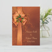 エレガントなゴールドのクリスマスウェディング招待状 招待状 (スタンド正面)