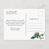 エレガントなゴールドのクリスマス松ぼっくり ホリデーグリーティング ポストカード (裏面)