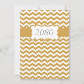 エレガントなゴールドのシェブロン卒業式 招待状 (裏面)