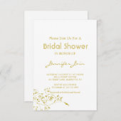 エレガントなゴールドのスクリプトスタイルの結婚前お祝いカード サンキューカード (正面/裏面)