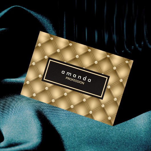 エレガントなゴールドのスパークリング グリッター モノグラム マグネット名刺