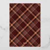 エレガントなゴールドのチェック柄 ホリデー フォト カード (裏面)