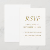 エレガントなゴールドのデジタルRSVPカード | ミニマルなウェディング 出欠カード (正面/裏面)